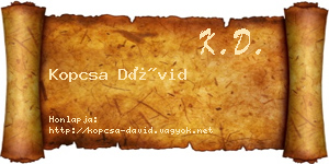 Kopcsa Dávid névjegykártya