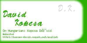 david kopcsa business card